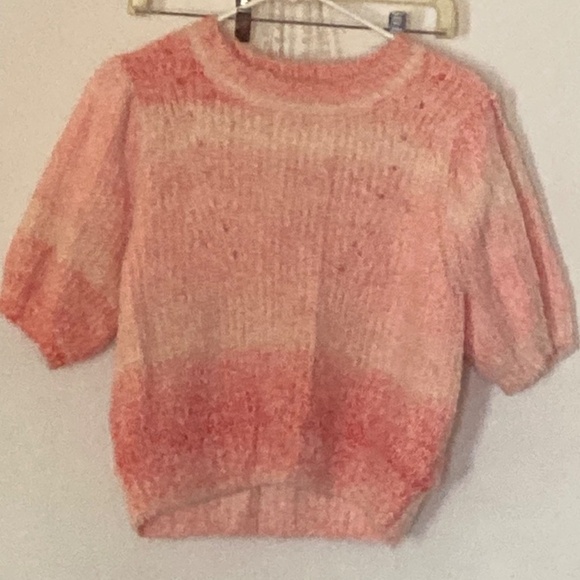 Ombre Peachy Pink crop sweater sz M 6-8 - Picture 1 of 9